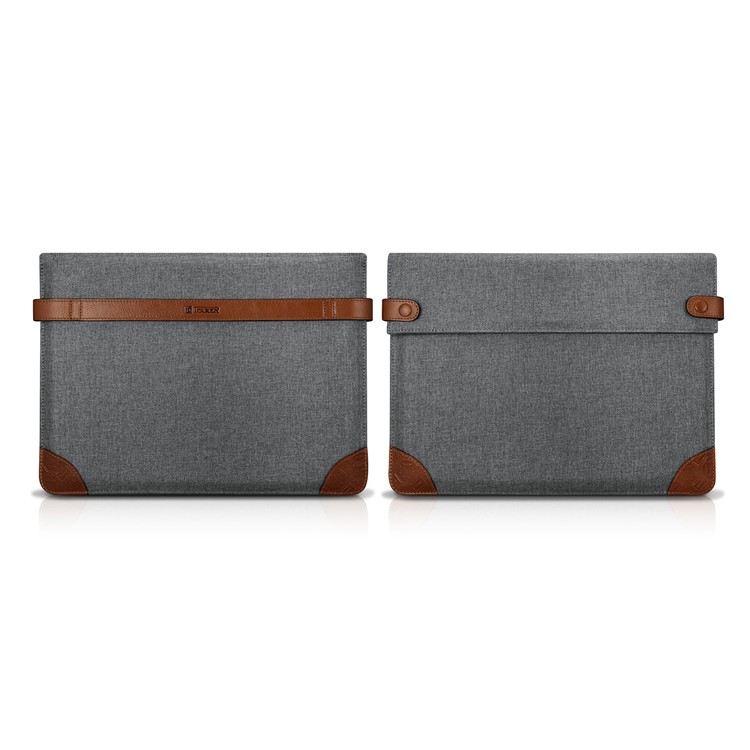 ICARER Business Envelope Style Cloth Genuine Leather Sleeve Pouch Handbag for iPad Pro 12.9, Size: 35x24.8x3.3cm-1
