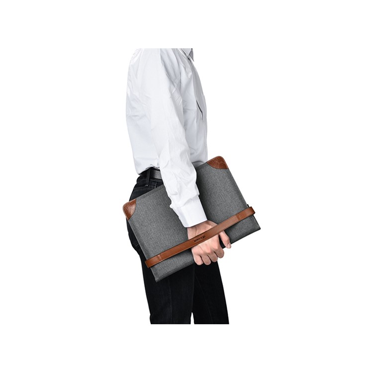 ICARER Business Envelope Style Cloth Genuine Leather Sleeve Pouch Handbag for iPad Pro 12.9, Size: 35x24.8x3.3cm-10