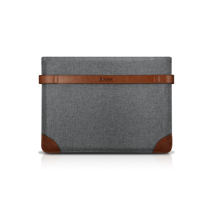 ICARER Business Envelope Style Cloth Genuine Leather Sleeve Pouch Handbag for iPad Pro 12.9, Size: 35x24.8x3.3cm-2