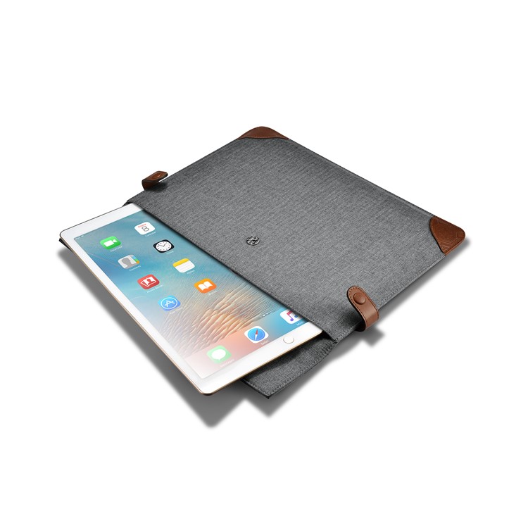 ICARER Business Envelope Style Cloth Genuine Leather Sleeve Pouch Handbag for iPad Pro 12.9, Size: 35x24.8x3.3cm-7