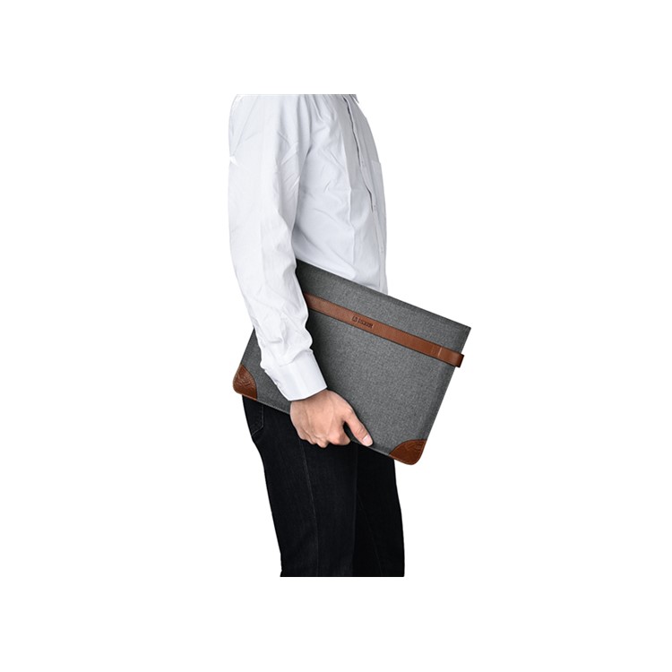 ICARER Business Envelope Style Cloth Genuine Leather Sleeve Pouch Handbag for iPad Pro 12.9, Size: 35x24.8x3.3cm-9