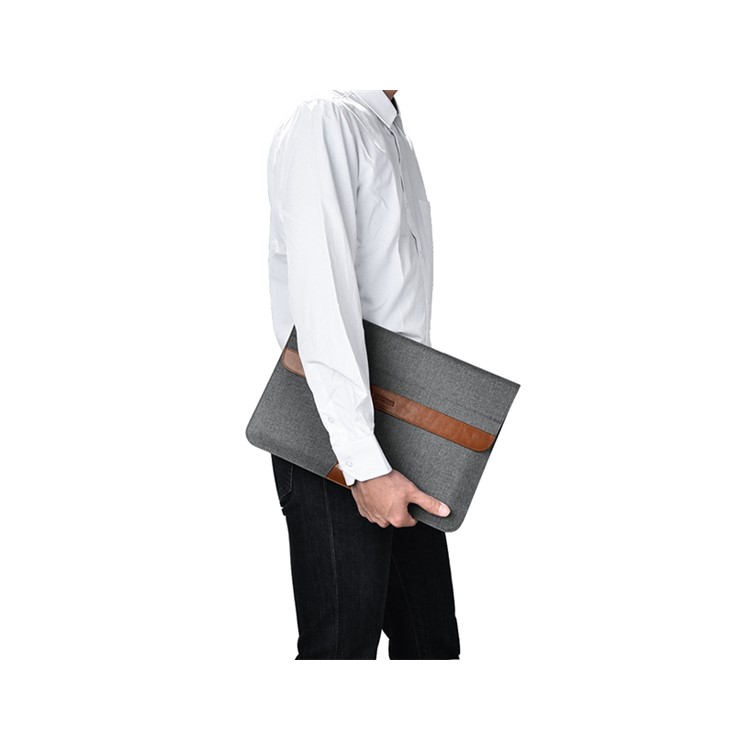 ICARER Business Envelope Style Cloth Genuine Leather Sleeve Bag for iPad Pro 12.9 (2017) etc., Size: 36x25x1cm-10
