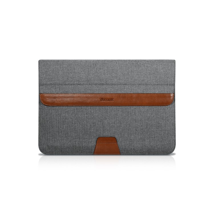 ICARER Business Envelope Style Cloth Genuine Leather Sleeve Bag for iPad Pro 12.9 (2017) etc., Size: 36x25x1cm-2