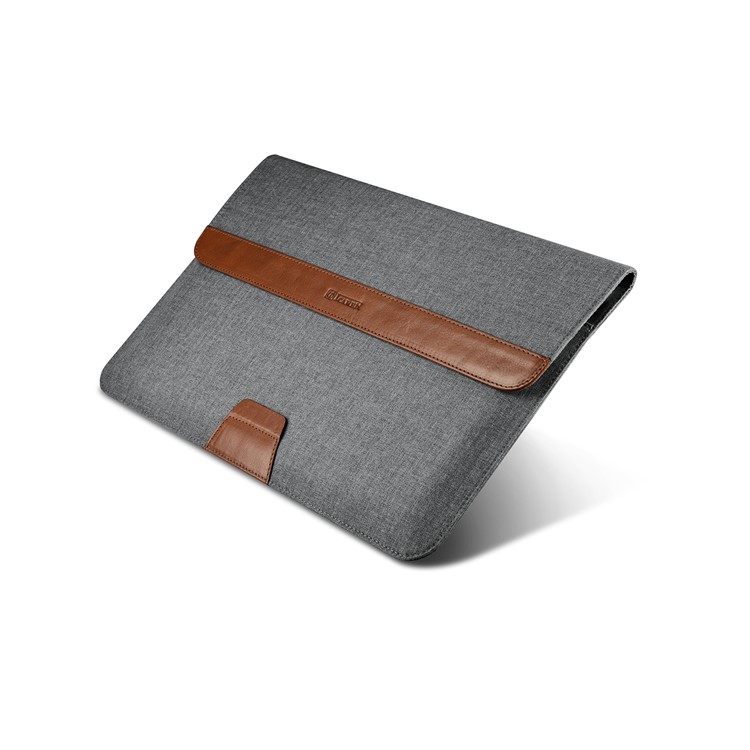 ICARER Business Envelope Style Cloth Genuine Leather Sleeve Bag for iPad Pro 12.9 (2017) etc., Size: 36x25x1cm-5