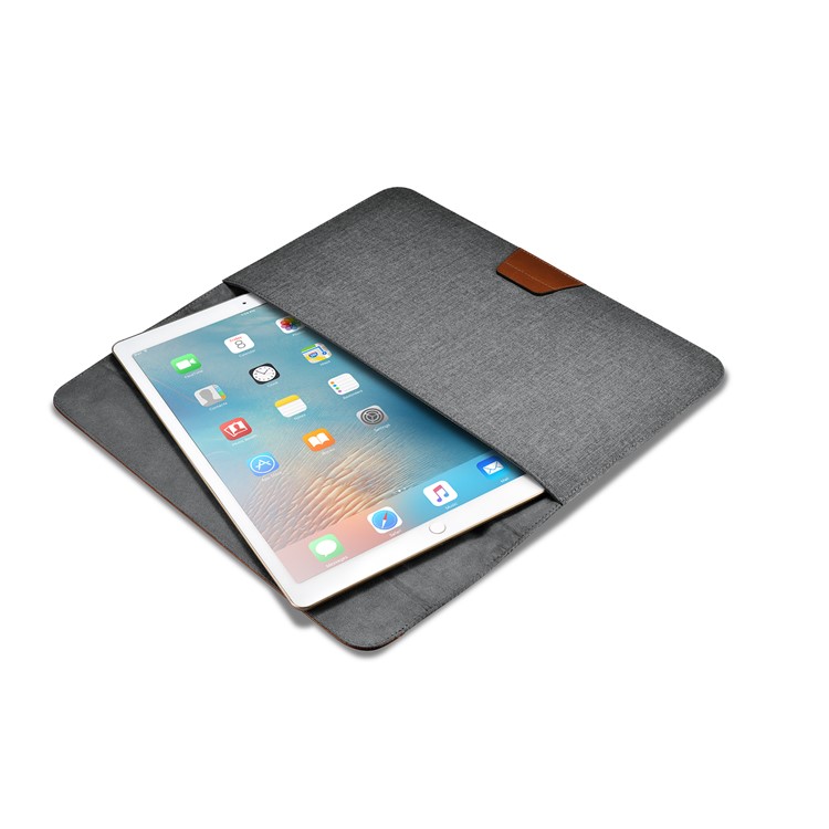 ICARER Business Envelope Style Cloth Genuine Leather Sleeve Bag for iPad Pro 12.9 (2017) etc., Size: 36x25x1cm-7