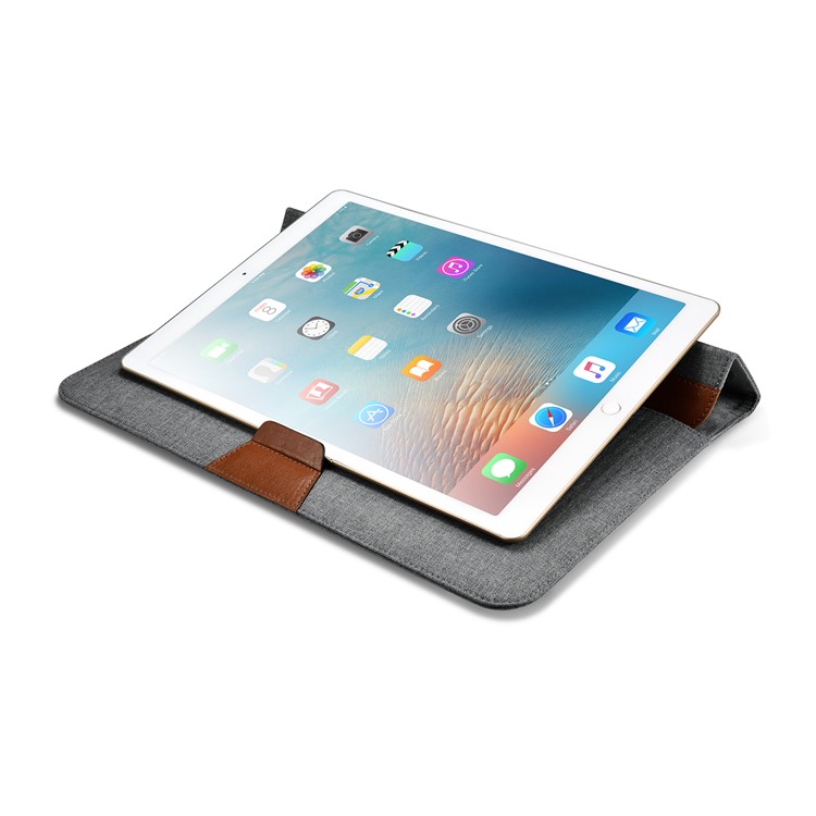 ICARER Business Envelope Style Cloth Genuine Leather Sleeve Bag for iPad Pro 12.9 (2017) etc., Size: 36x25x1cm-8