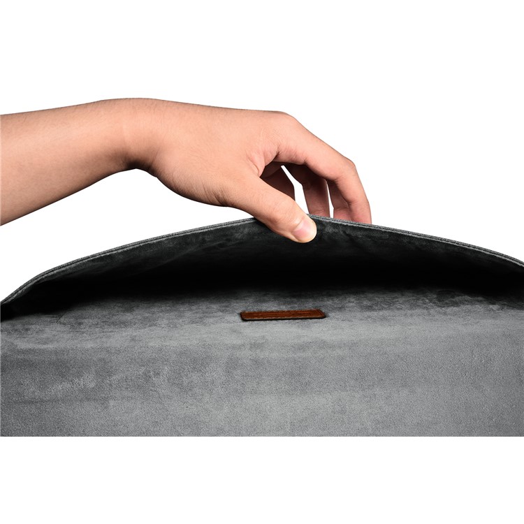 ICARER Business Envelope Style Cloth Genuine Leather Sleeve Bag for iPad Pro 12.9 (2017) etc., Size: 36x25x1cm-9