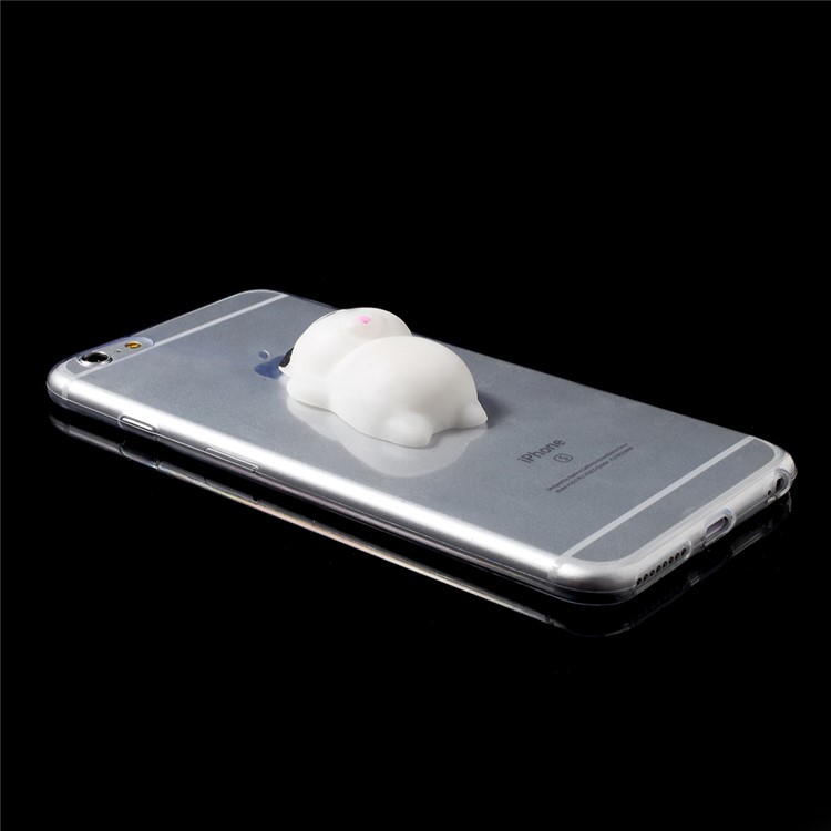 Squishy 3D Silicone Fortune Cat Clear TPU Mobile Case for iPhone 6s Plus / 6 Plus 5.5 inch-6