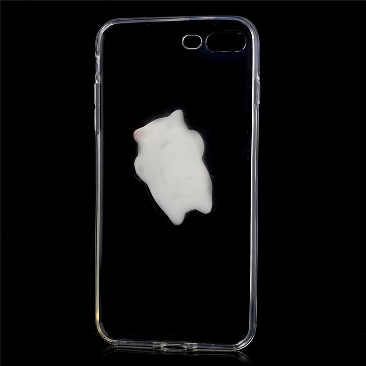 3D Pinch Silicone Fortune Cat Clear TPU Squishy Case for iPhone 7 Plus 5.5 inch-5