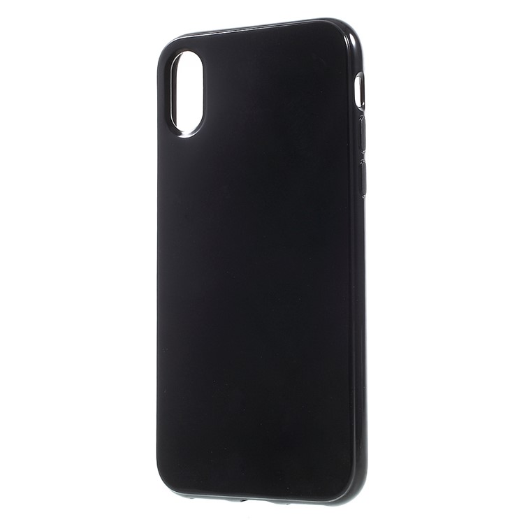 Solid Color Glossy TPU Phone Case for iPhone XS / X/10 5.8 inch - Black-2