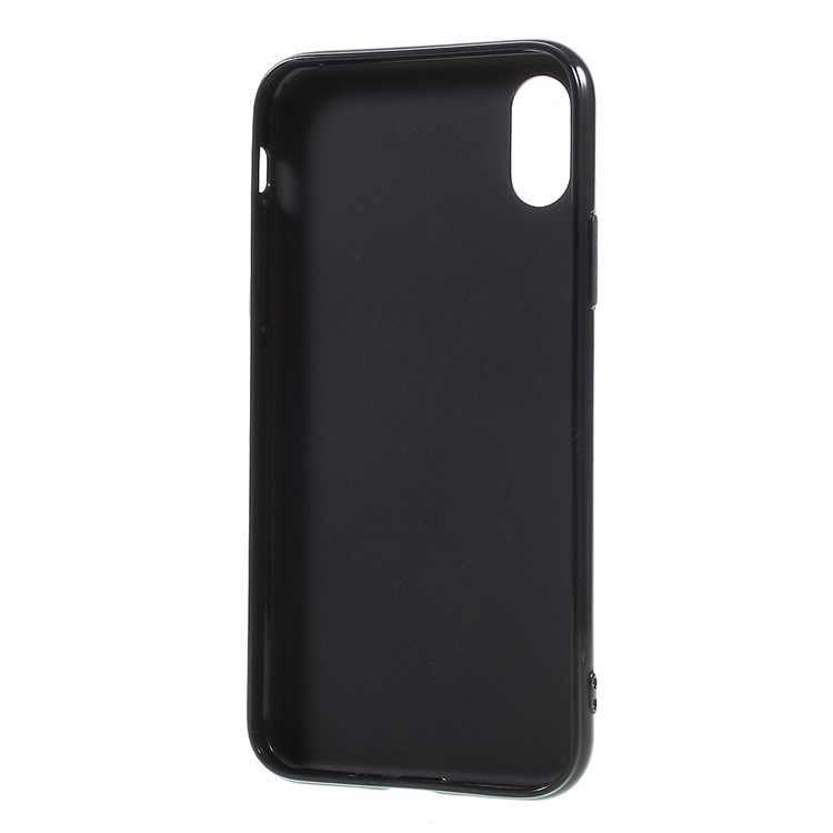 Solid Color Glossy TPU Phone Case for iPhone XS / X/10 5.8 inch - Black-3