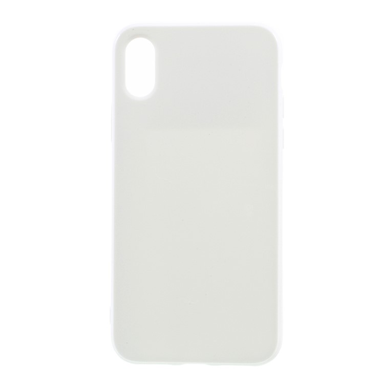 Solid Color Glossy TPU Mobile Cover for iPhone XS / X/10 5.8 inch - White-1