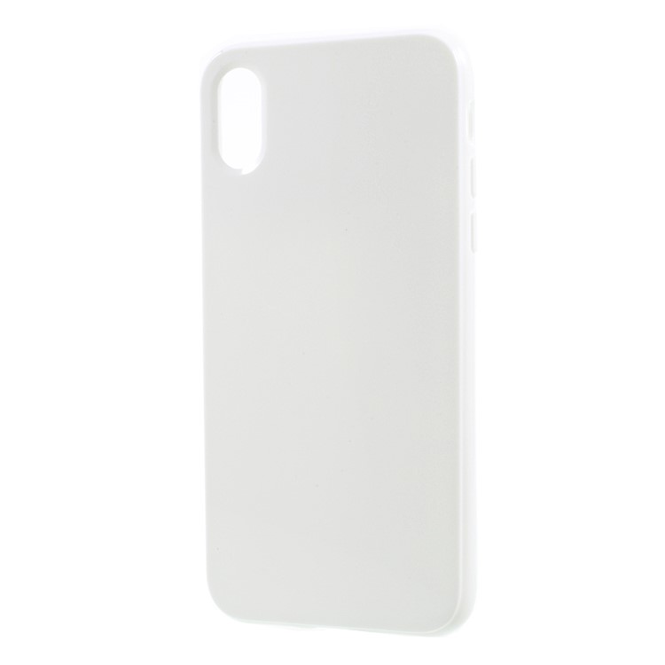 Solid Color Glossy TPU Mobile Cover for iPhone XS / X/10 5.8 inch - White-2