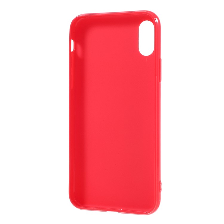 Solid Color Glossy TPU Phone Case Shell for iPhone XS / X/10 5.8 inch - Red-3