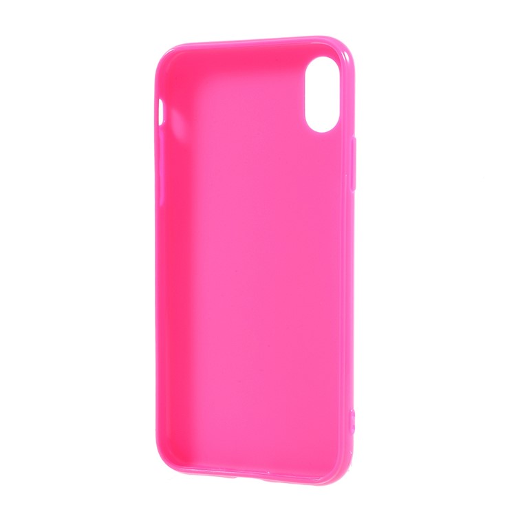 Solid Color Glossy TPU Back Cover for iPhone XS / X/10 5.8 inch - Rose-3