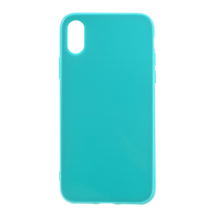 Glossy Solid Color Soft TPU Phone Case for iPhone XS / X/10 5.8 inch - Green-1