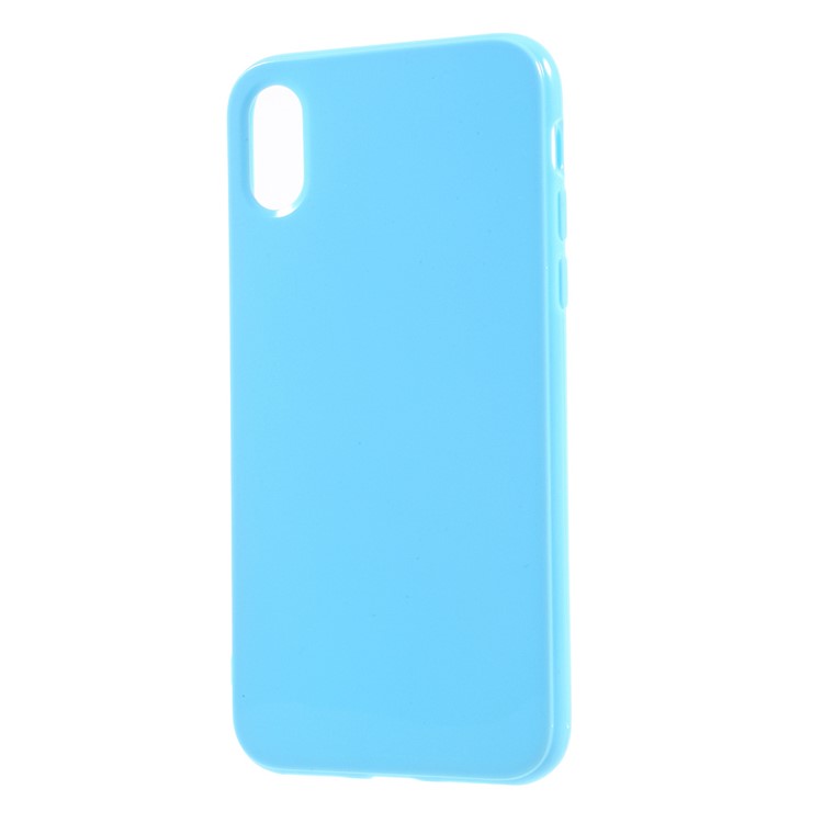 Solid Color Glossy TPU Mobile Casing for iPhone XS / X/Ten 5.8 inch - Baby Blue-2