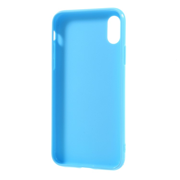 Solid Color Glossy TPU Mobile Casing for iPhone XS / X/Ten 5.8 inch - Baby Blue-3