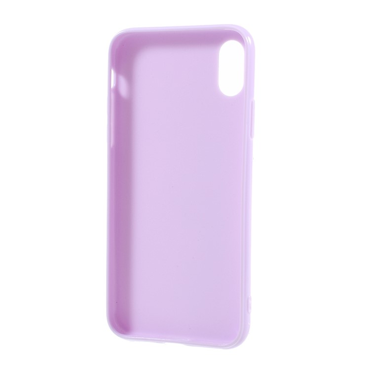 For iPhone XS / X/Ten 5.8 inch Solid Color Glossy TPU Phone Case - Light Purple-2