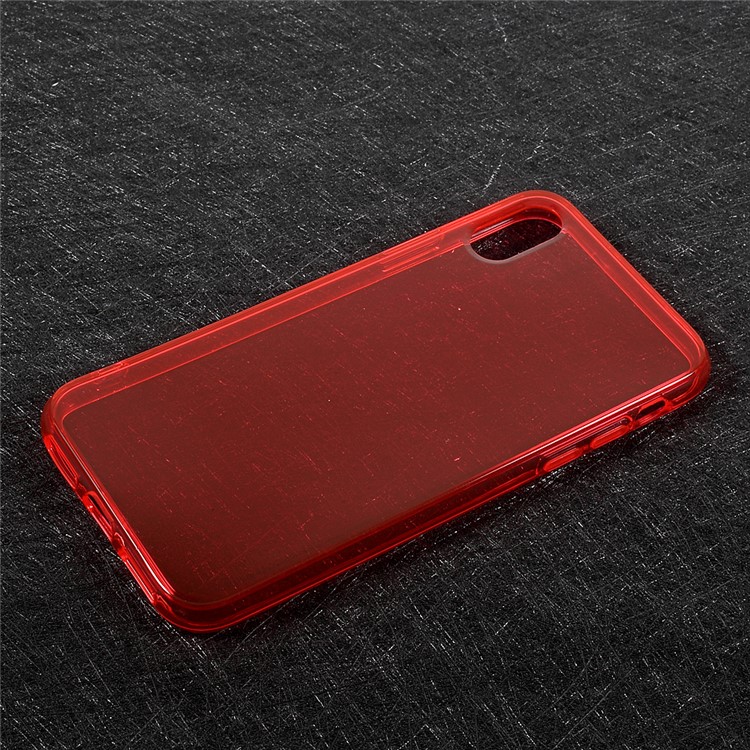 Transparent Soft TPU Mobile Cover for iPhone XS / X/Ten 5.8 inch - Red-1