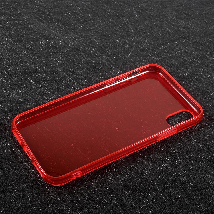 Transparent Soft TPU Mobile Cover for iPhone XS / X/Ten 5.8 inch - Red-2