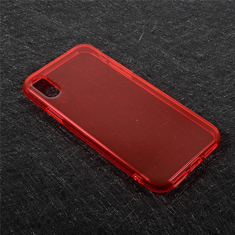 Transparent Soft TPU Mobile Cover for iPhone XS / X/Ten 5.8 inch - Red-3