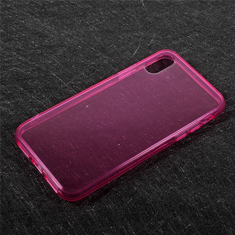 Transparent Soft TPU Mobile Phone Shell for iPhone XS / X/Ten 5.8 inch - Rose-1