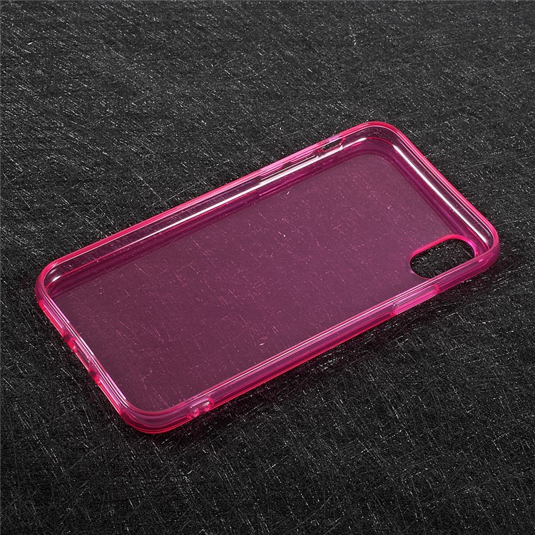 Transparent Soft TPU Mobile Phone Shell for iPhone XS / X/Ten 5.8 inch - Rose-2