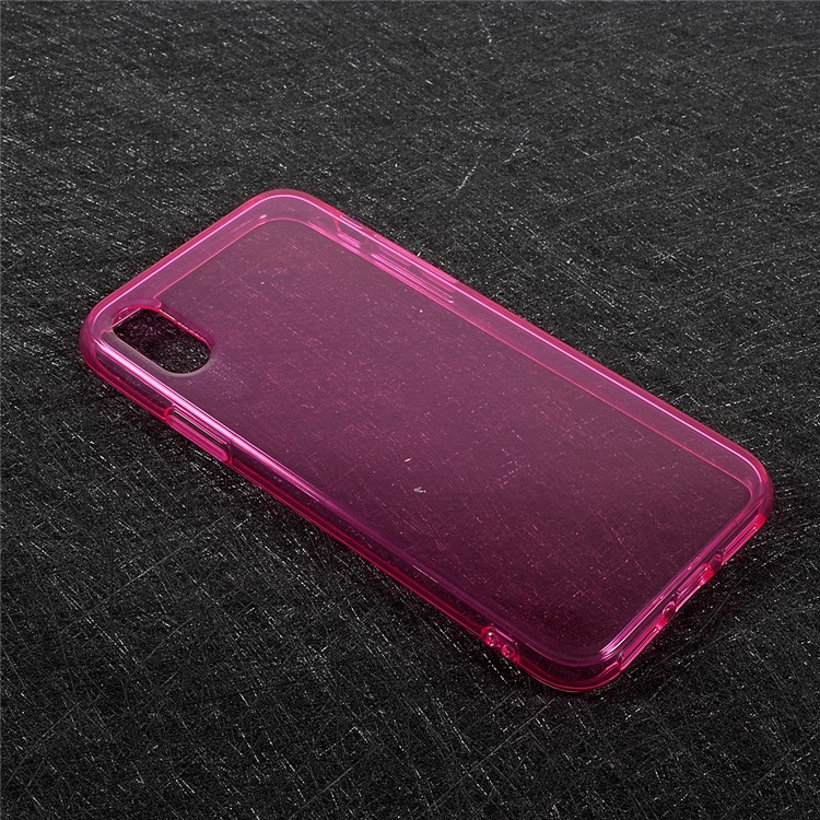 Transparent Soft TPU Mobile Phone Shell for iPhone XS / X/Ten 5.8 inch - Rose-3