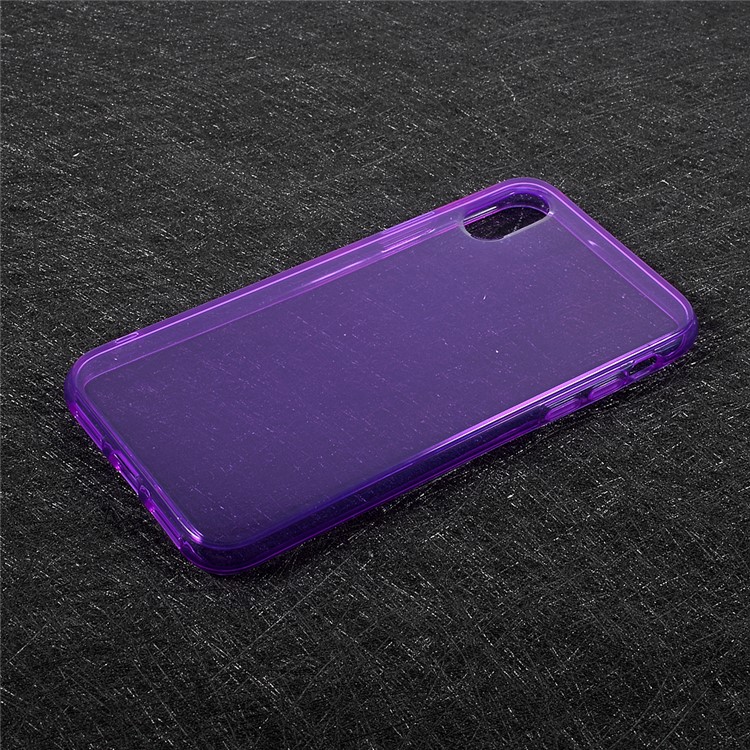 Transparent TPU Soft Phone Shell for iPhone XS / X/Ten 5.8 inch - Purple-1