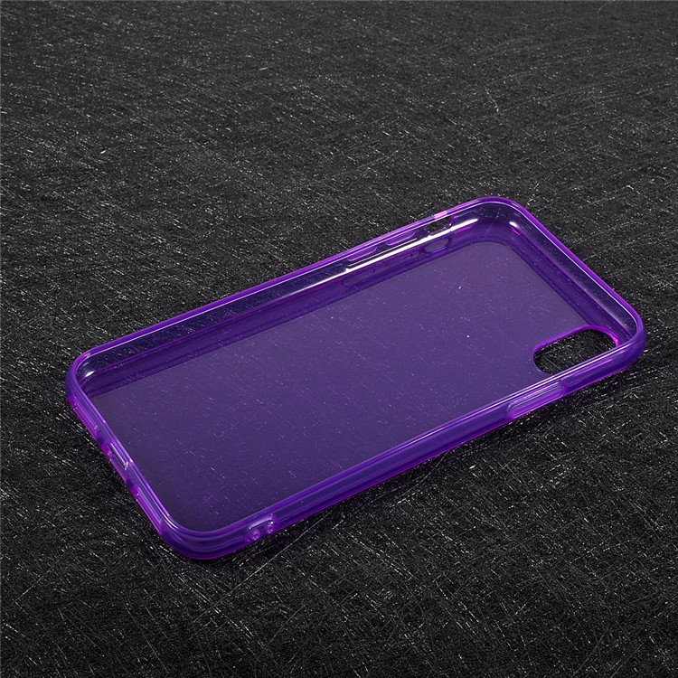 Transparent TPU Soft Phone Shell for iPhone XS / X/Ten 5.8 inch - Purple-2