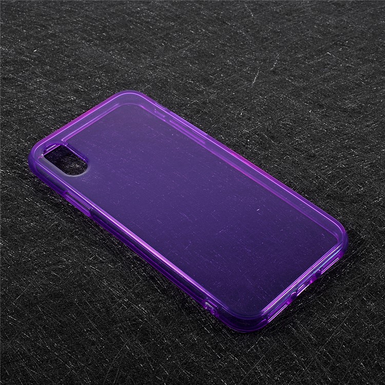 Transparent TPU Soft Phone Shell for iPhone XS / X/Ten 5.8 inch - Purple-3