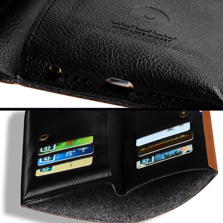 WUW Universal Leather Phone Pouch Bi-fold Wallet for iPhone 7 Plus, Size: 175 x 98mm - Black-10