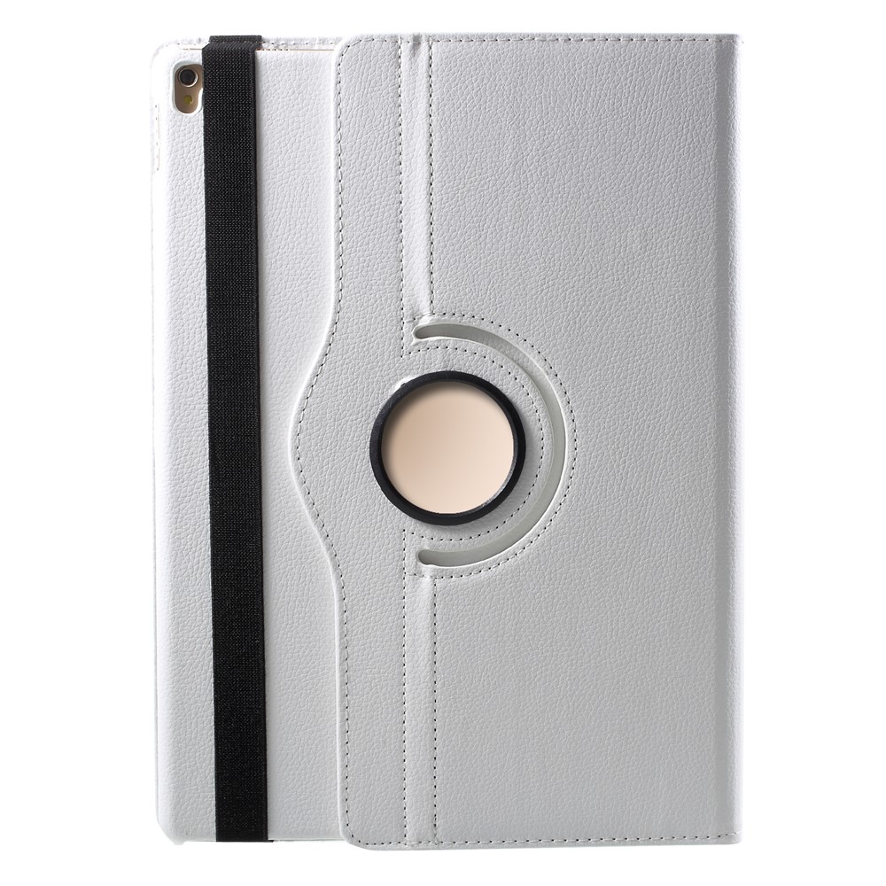 Per IPad PRO 12.9-pollici (2017) Litchi Texture 360 ​​Stand Girevole In Pelle Con Coperchio In Pelle - Bianco