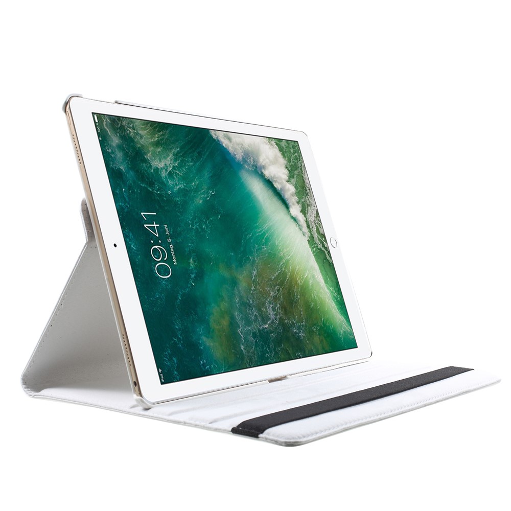 Für IPad Pro 12,9-Zoll (2017) Litchi Textur 360 Swivel Stand Leder Tablet Cover Shell - Weiß-3