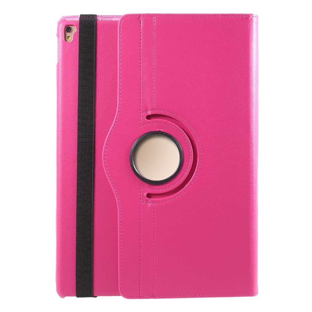 Per IPad PRO 12.9-pollici (2017) Litchi Texture 360 ​​Stand Girevole In Pelle Con Coperchio In Pelle - Rosa