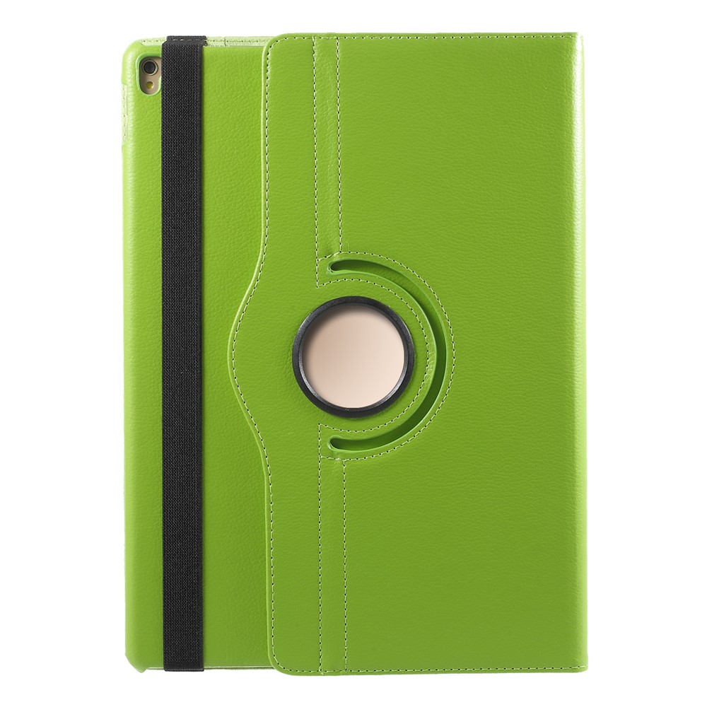 For iPad Pro 12.9-inch (2017) Litchi Texture Leather Tablet Cover 360-Degree Swivel Stand Shell - Green