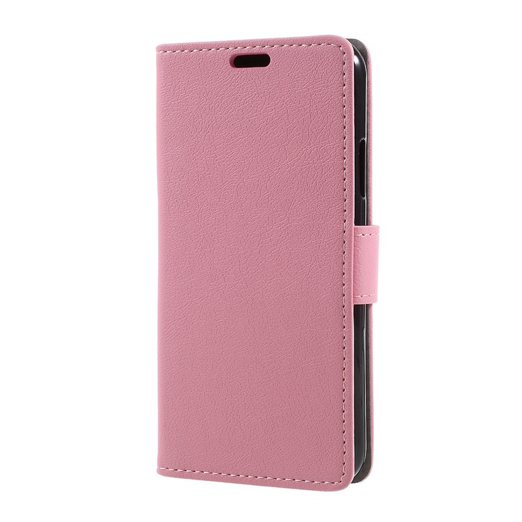 

For iPhone XS / X/10 5.8 inch Leather Wallet Mobile Cover with Stand - Pink