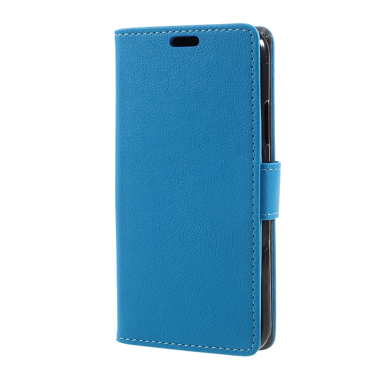 

For iPhone X/10 5.8 inch Leather Wallet Mobile Case with Stand - Blue