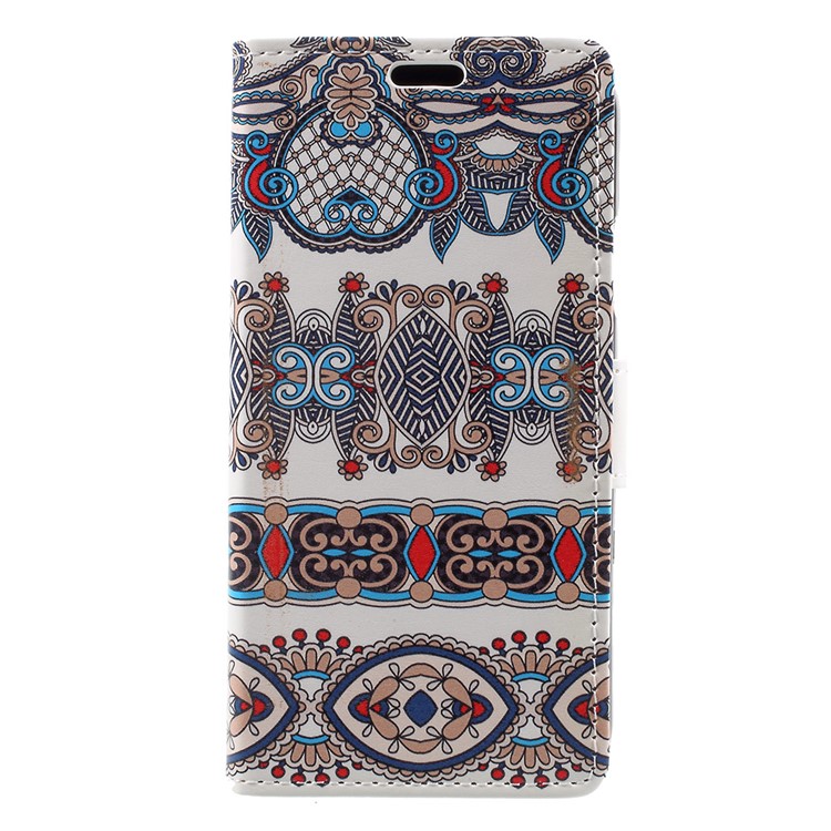

For iPhone X/XS 5.8inch Pattern Printing Wallet Stand Leather Case - Arabic Floral Pattern