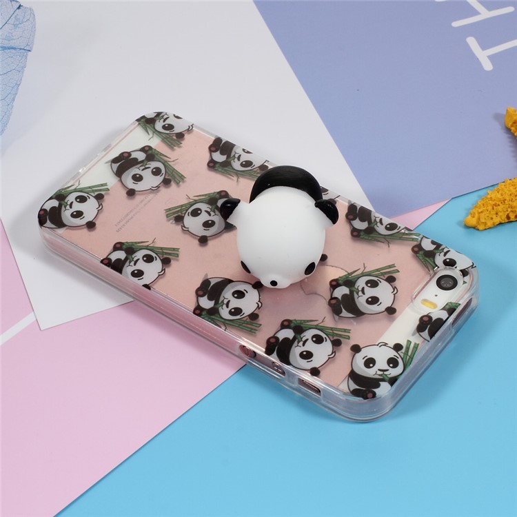 Squishy 3D Silicone Kaiading Panda TPU Case para iPhone SE / 5s / 5 - Padrão Panda-2
