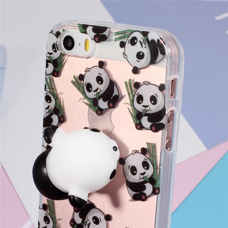 Squishy 3D Silicone Kaiading Panda TPU Case para iPhone SE / 5s / 5 - Padrão Panda-4