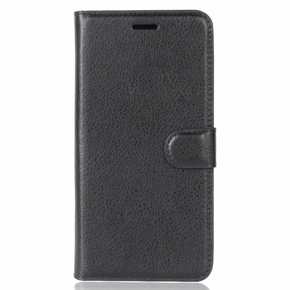 Litchi Skin PU Leather Wallet Stand Protective Phone Case for iPhone Xs/X 5.8 inch - Black-2