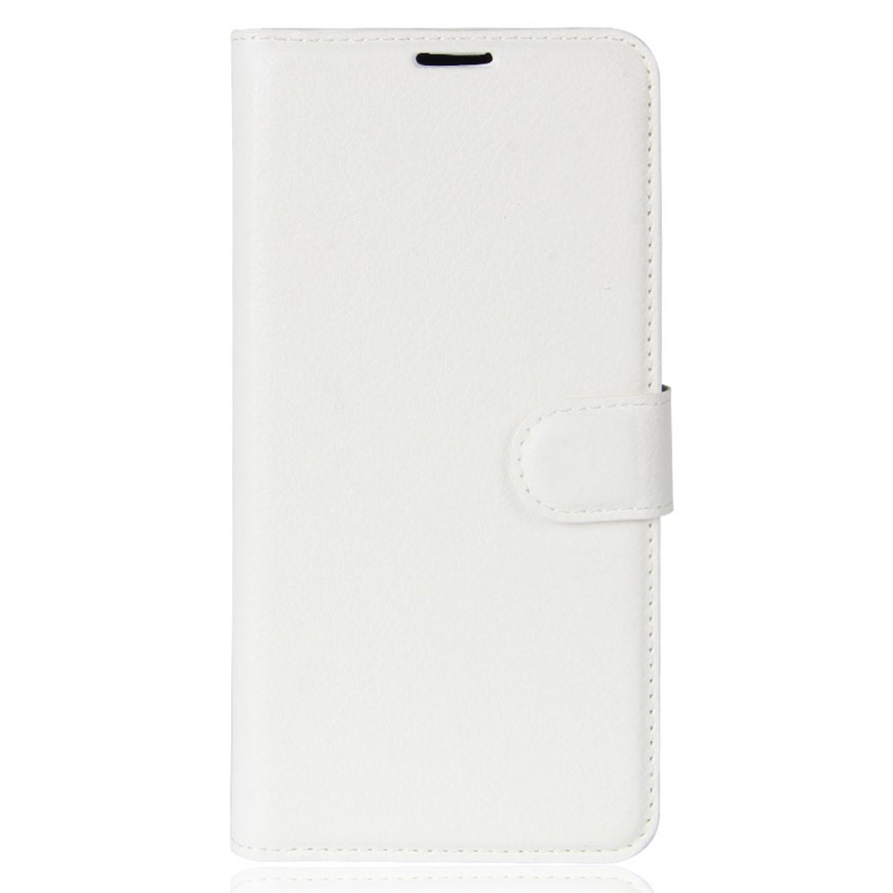 Lichia Pele PU Carteira De Couro Stand Embalagem Telefone Protetora Para Iphone Xs / X 5,8 Polegadas - Branco-2