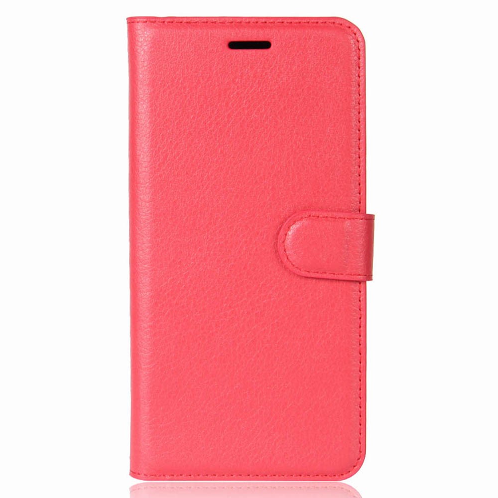 Litchi Skin PU Leather Wallet Stand Protective Phone Cover for iPhone Xs/X 5.8 inch - Red-2