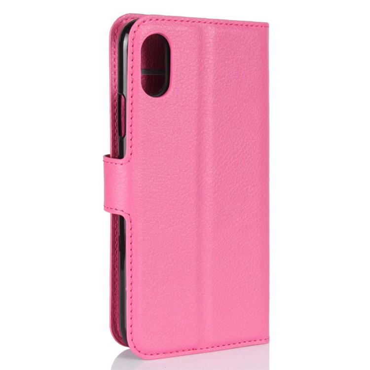 Litchi Skin PU Leather Wallet Stand Protective Phone Casing Cover for iPhone Xs/X 5.8 inch - Rose-6