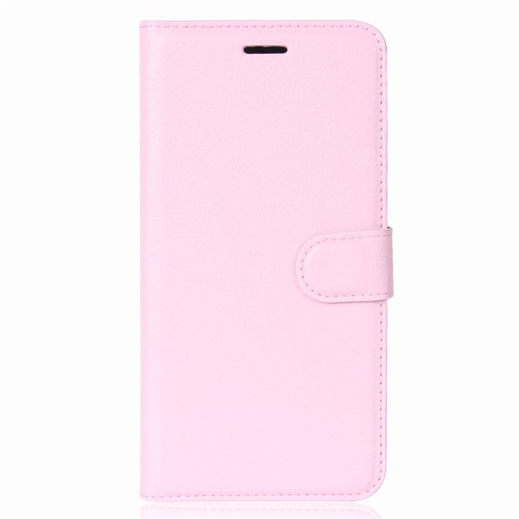 Litchi Skin PU Leather Wallet Stand Protective Phone Shell for iPhone Xs/X 5.8 inch - Pink-2