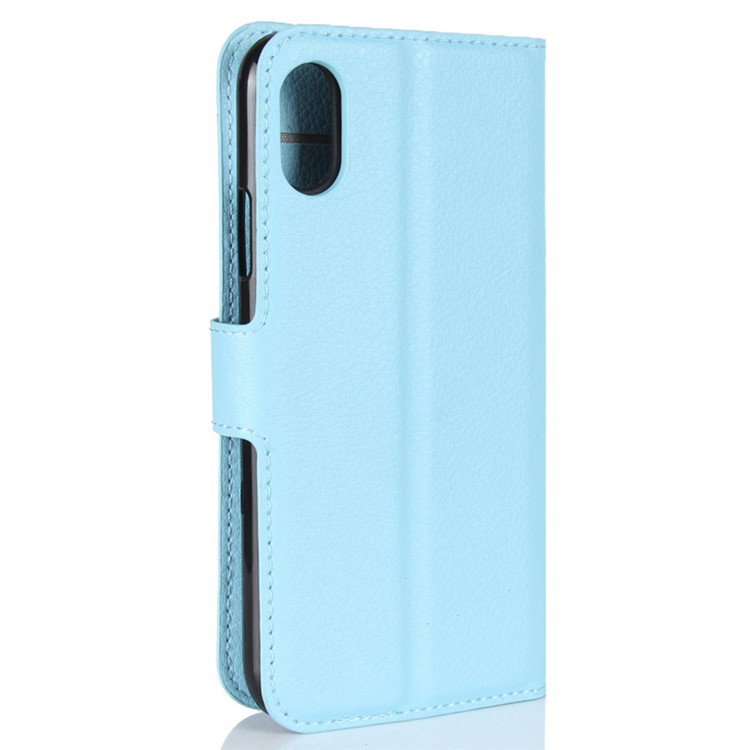 Per Iphone Xs / X 5,8 Pollici Litchi Pelle PU Portafoglio In Pelle Stare Protettivo Involucro Del Telefono - Blu-6