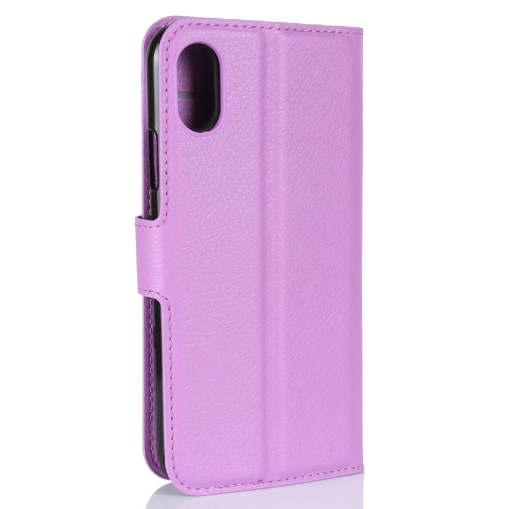 For iPhone Xs/X 5.8 inch Litchi Skin PU Leather Wallet Stand Protective Phone Cover - Purple-6