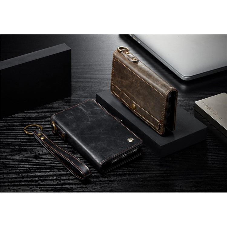 CASEME Estojo De Couro De Carteira De Couro 2-em-1 Destacável Para Iphone 8 / 7 4.7 Polegadas - Preto-10